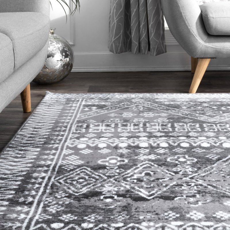 World Menagerie Caskey Geometric Gray Area Rug & Reviews Wayfair